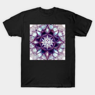 Purple Crystalline Mandala pattern T-Shirt